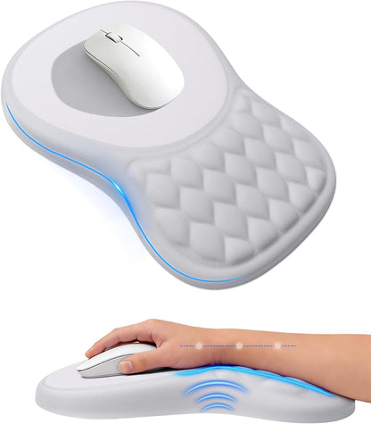 Ergonomic Mouse Pad with Sloped Memory Foam Wrist Rest (Black)