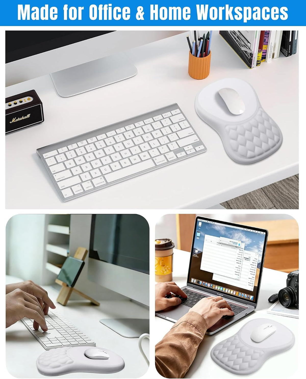 Ergonomic Mouse Pad with Sloped Memory Foam Wrist Rest (Black)