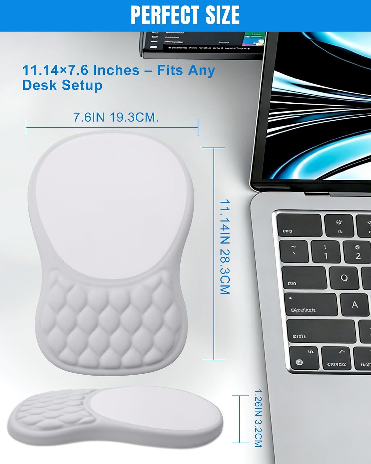 Ergonomic Mouse Pad with Sloped Memory Foam Wrist Rest (Black)