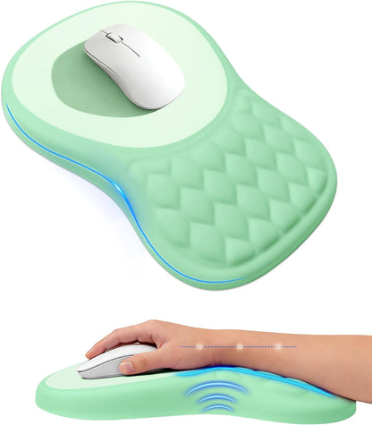 Ergonomic Mouse Pad with Sloped Memory Foam Wrist Rest (Black)