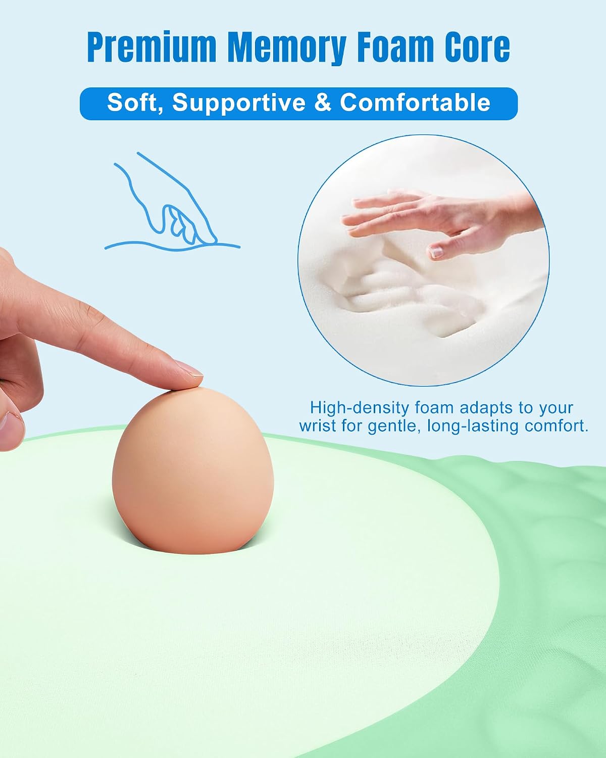 Ergonomic Mouse Pad with Sloped Memory Foam Wrist Rest (Black)