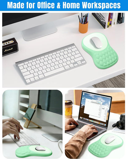 Ergonomic Mouse Pad with Sloped Memory Foam Wrist Rest (Black)
