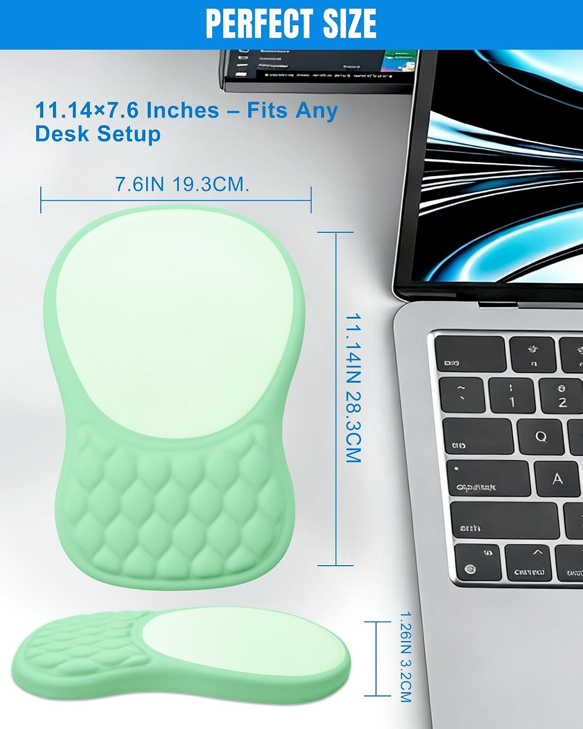 Ergonomic Mouse Pad with Sloped Memory Foam Wrist Rest (Black)