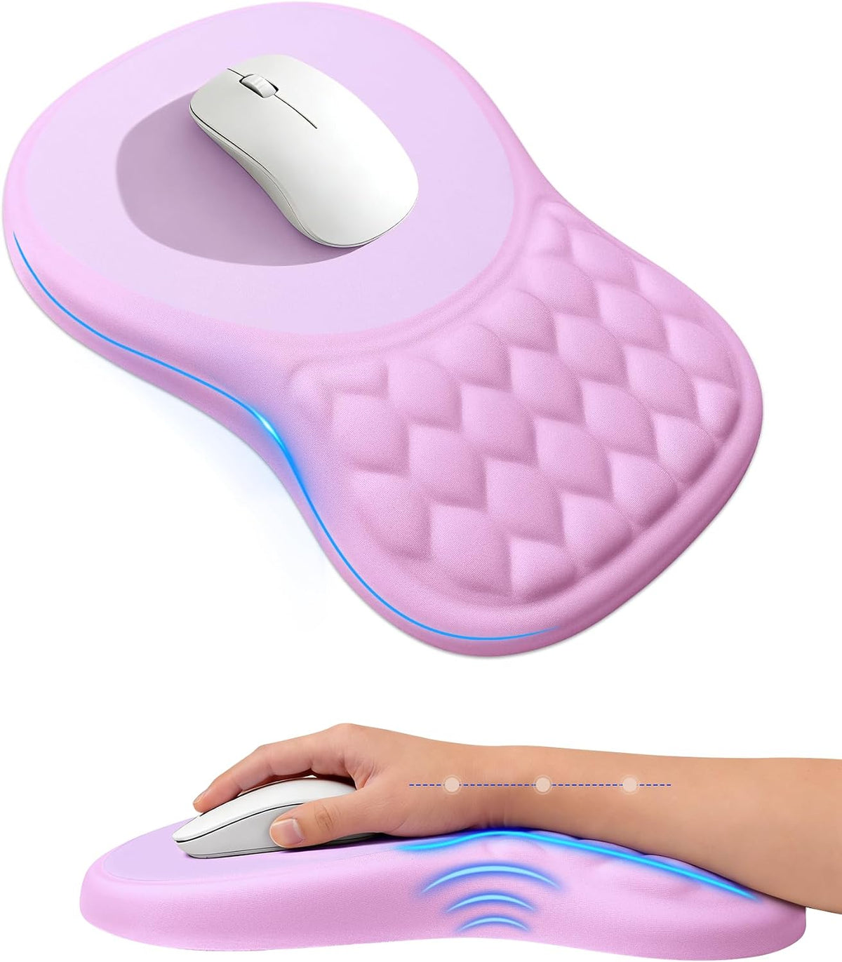 Ergonomic Mouse Pad with Sloped Memory Foam Wrist Rest (Black)