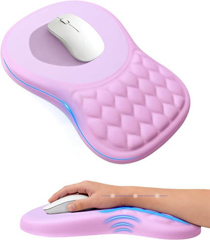 Ergonomic Mouse Pad with Sloped Memory Foam Wrist Rest (Black)