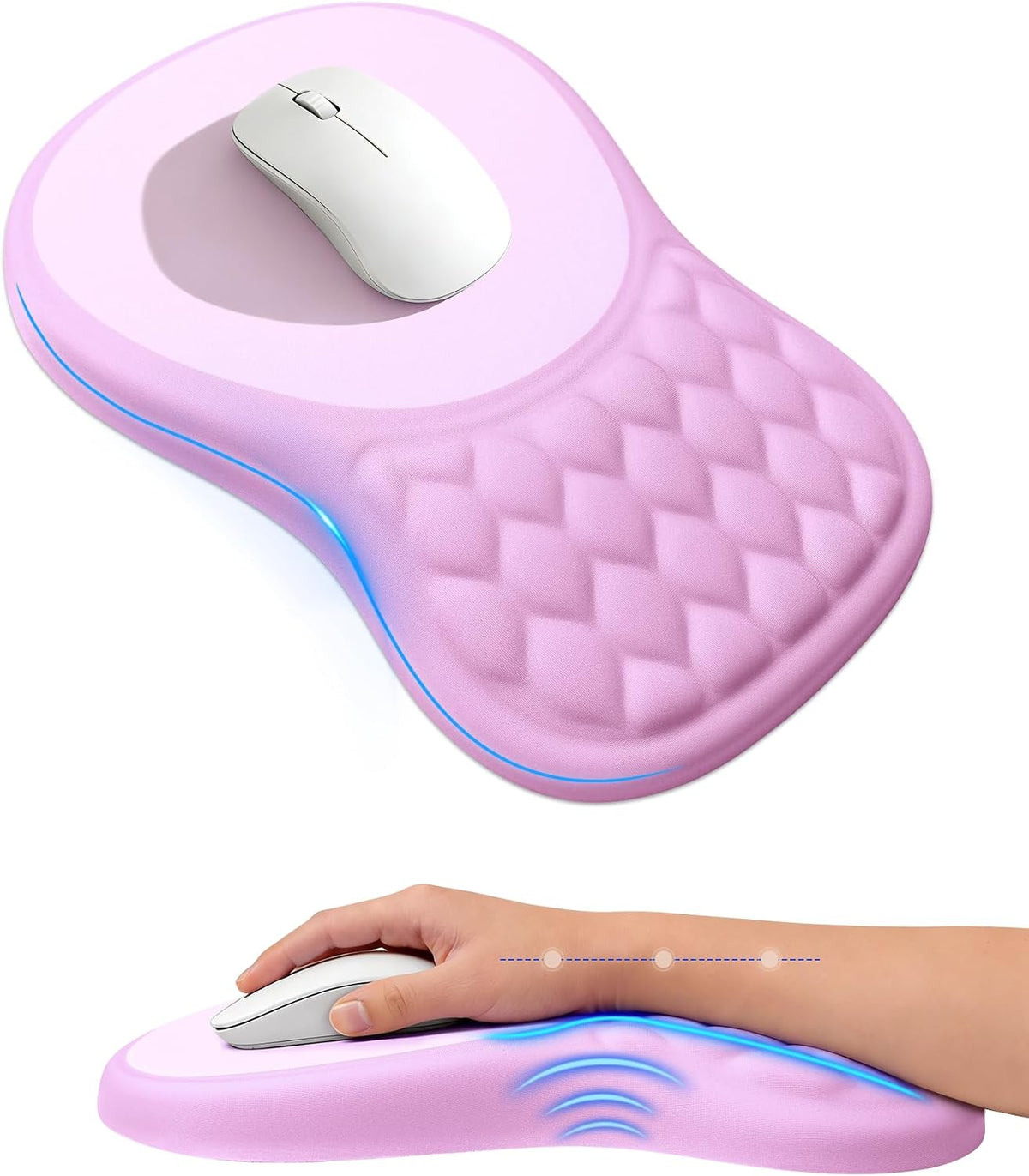 Ergonomic Mouse Pad with Sloped Memory Foam Wrist Rest (Black)