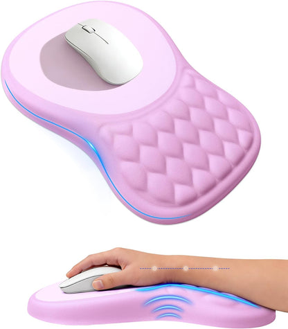 Ergonomic Mouse Pad with Sloped Memory Foam Wrist Rest (Black)