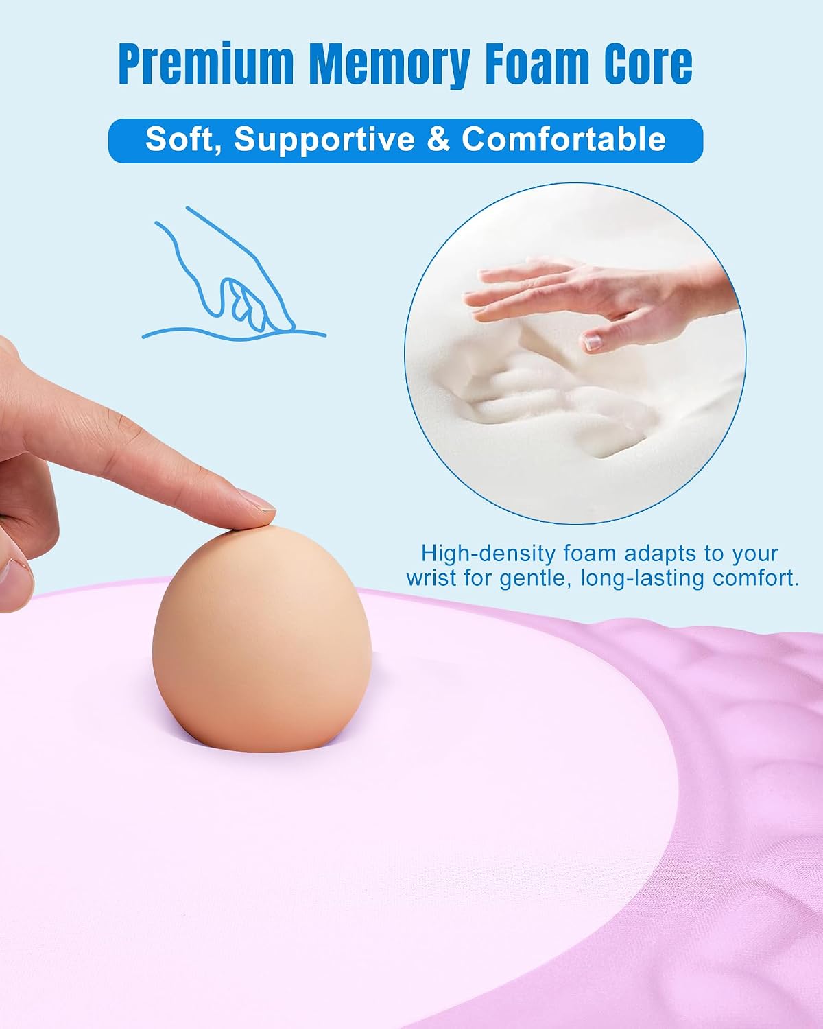 Ergonomic Mouse Pad with Sloped Memory Foam Wrist Rest (Black)