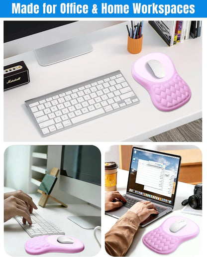 Ergonomic Mouse Pad with Sloped Memory Foam Wrist Rest (Black)