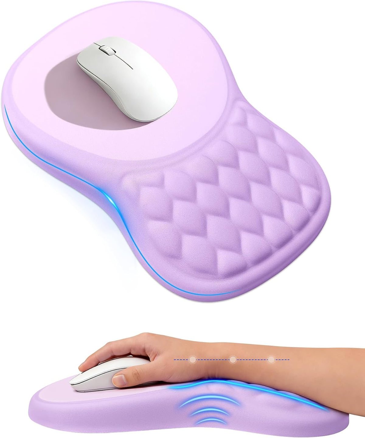 Ergonomic Mouse Pad with Sloped Memory Foam Wrist Rest (Black)