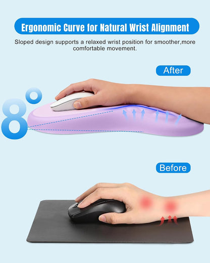 Ergonomic Mouse Pad with Sloped Memory Foam Wrist Rest (Black)