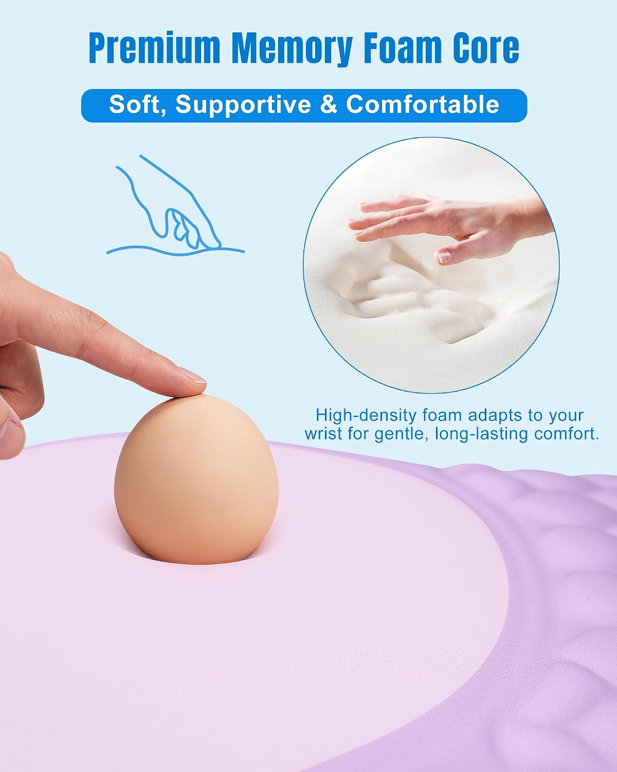 Ergonomic Mouse Pad with Sloped Memory Foam Wrist Rest (Black)