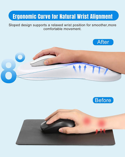 Ergonomic Mouse Pad with Sloped Memory Foam Wrist Rest (Black)