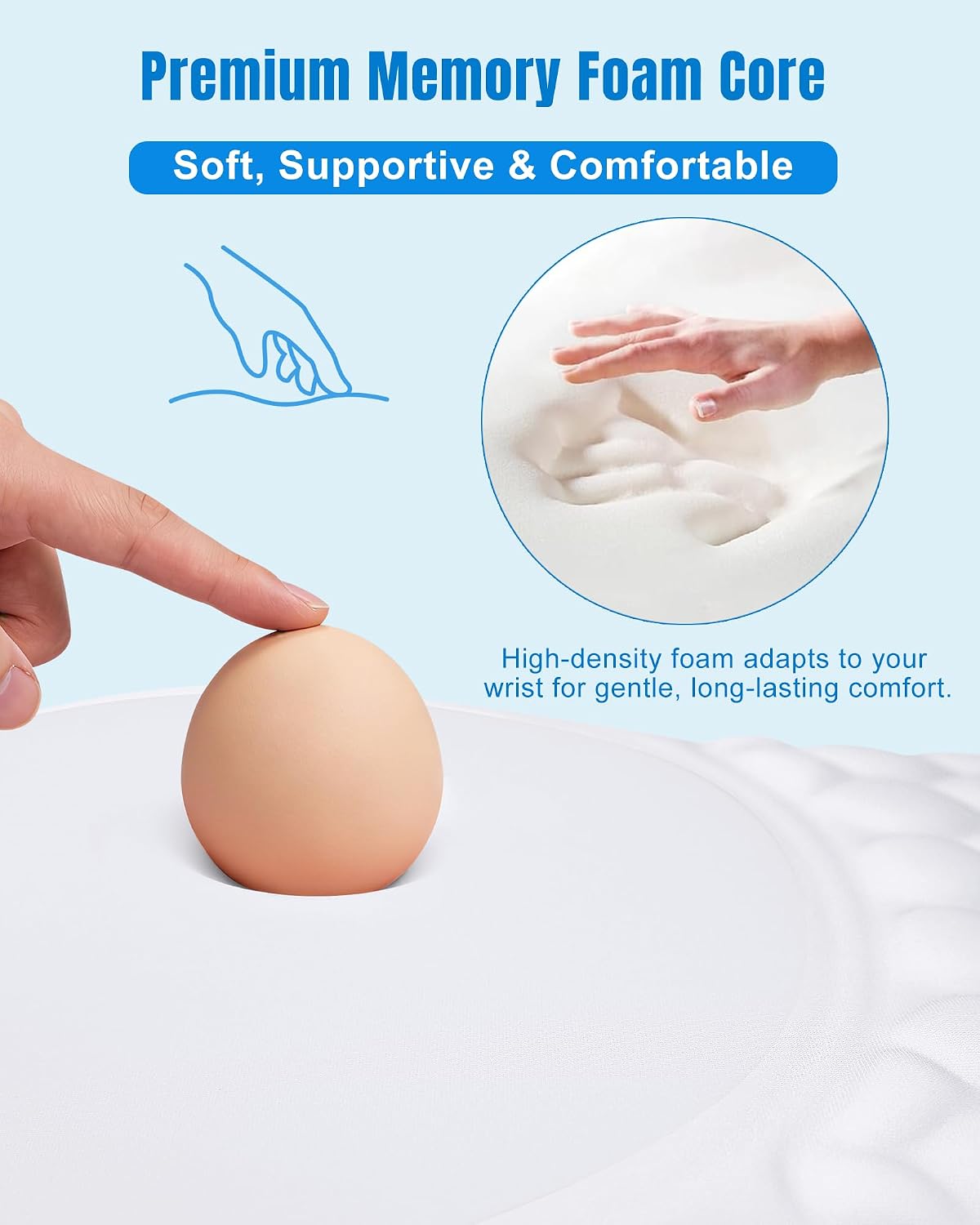 Ergonomic Mouse Pad with Sloped Memory Foam Wrist Rest (Black)