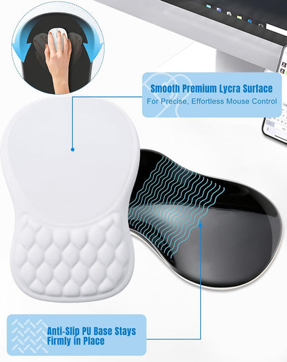 Ergonomic Mouse Pad with Sloped Memory Foam Wrist Rest (Black)
