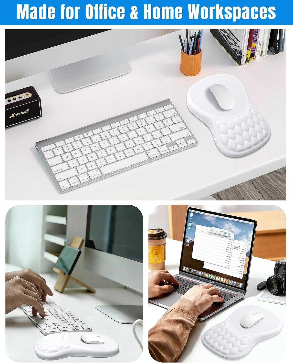 Ergonomic Mouse Pad with Sloped Memory Foam Wrist Rest (Black)