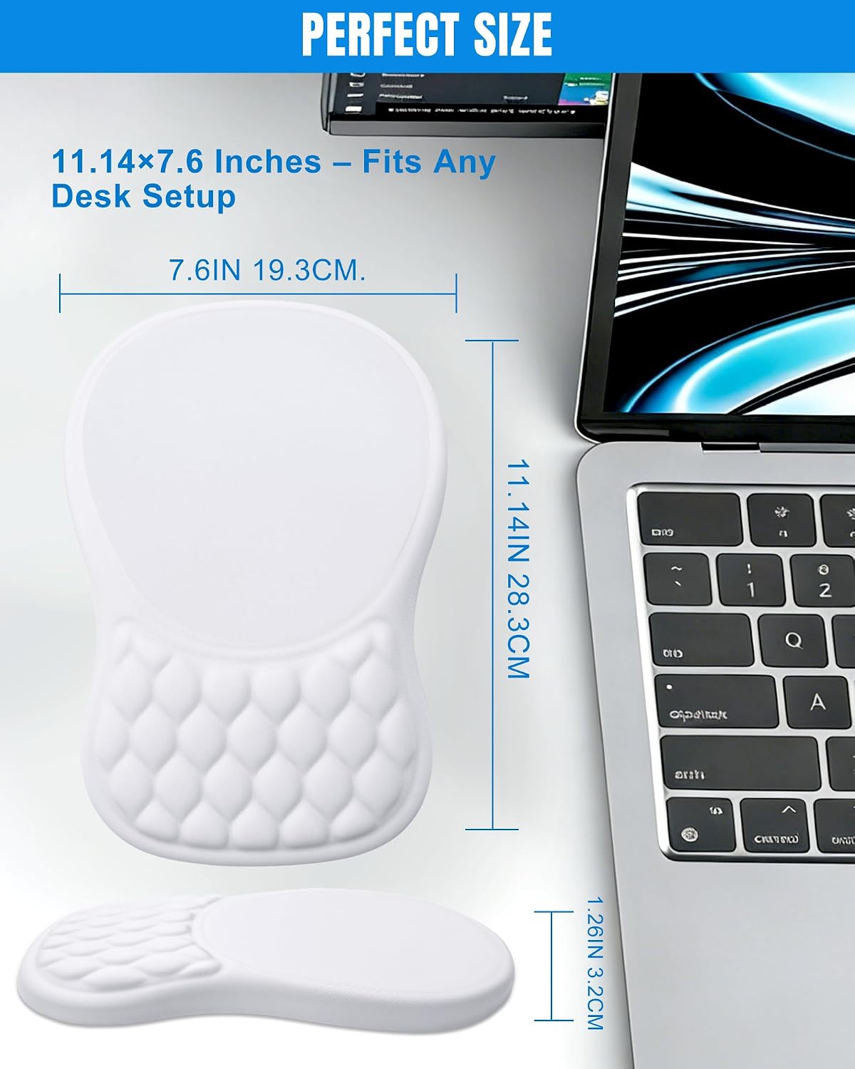 Ergonomic Mouse Pad with Sloped Memory Foam Wrist Rest (Black)