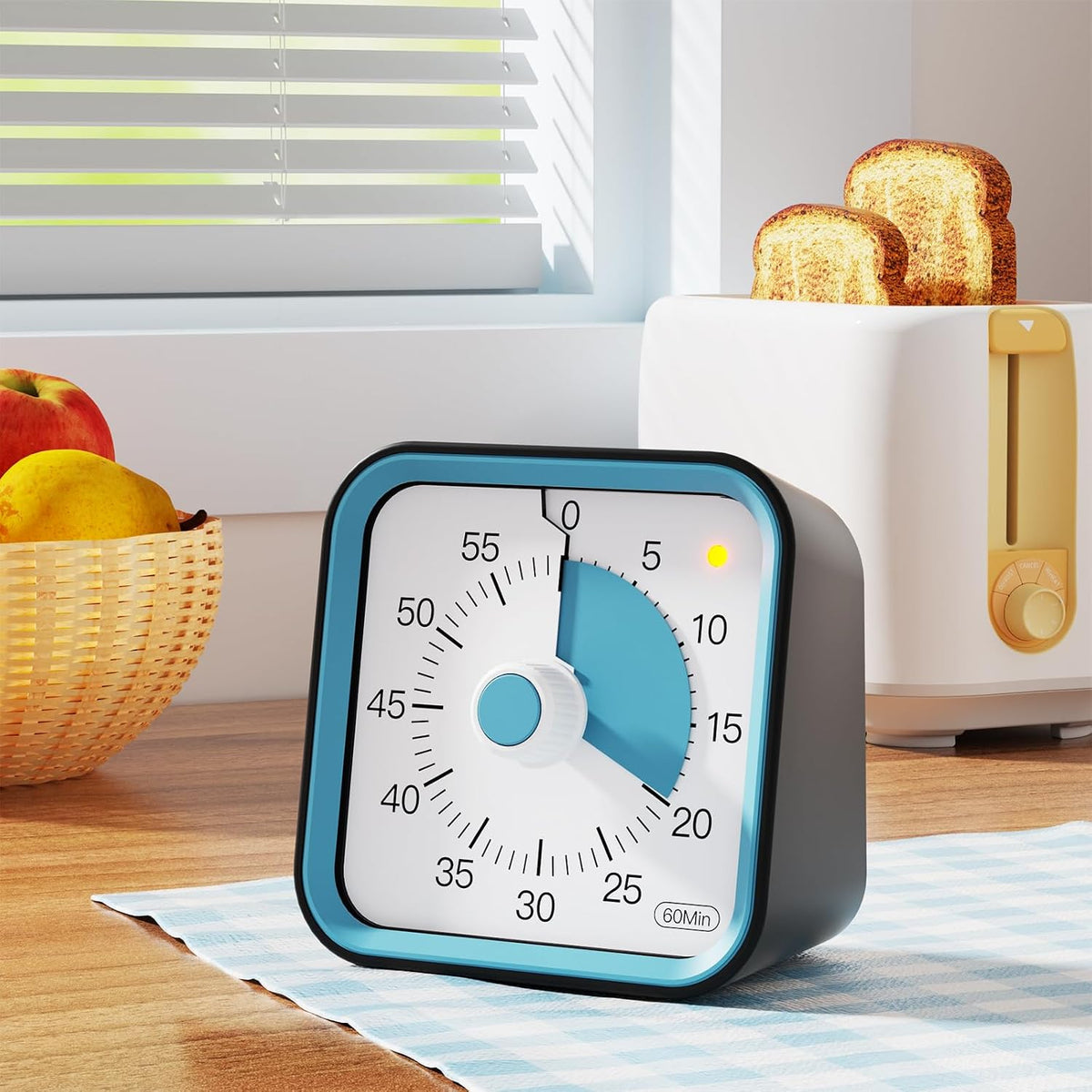 Visual Timer for Kids, Countdown Timer with Pause Function, White