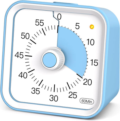 Visual Timer for Kids, Countdown Timer with Pause Function, White