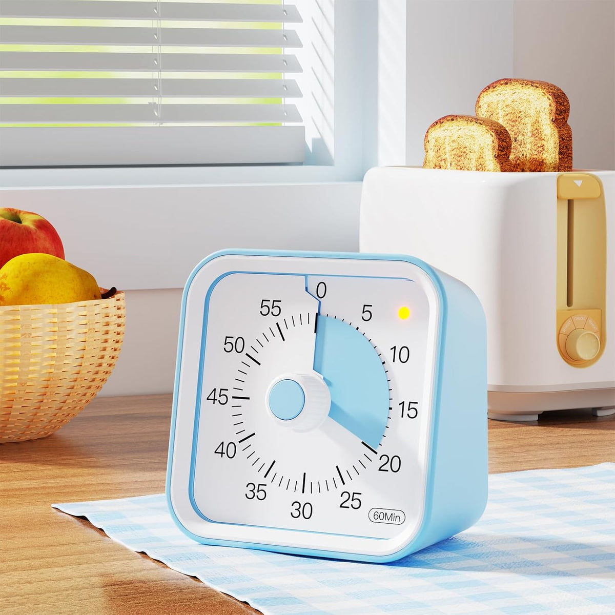 Visual Timer for Kids, Countdown Timer with Pause Function, White
