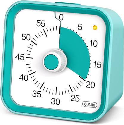 Visual Timer for Kids, Countdown Timer with Pause Function, White