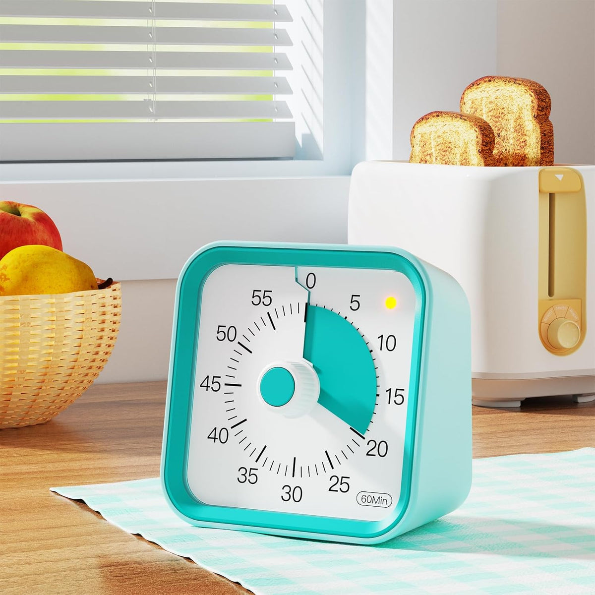 Visual Timer for Kids, Countdown Timer with Pause Function, White