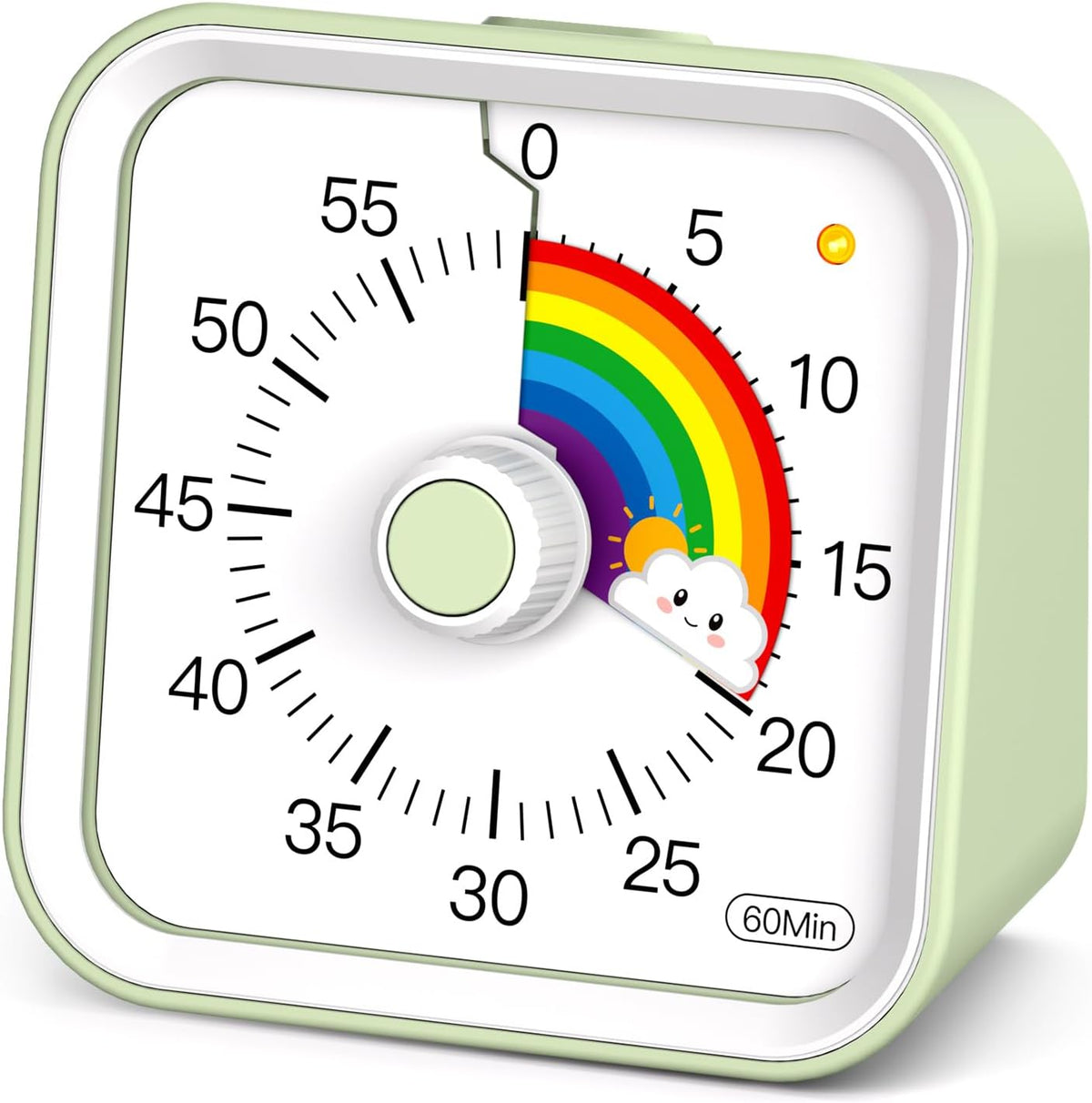 Visual Timer for Kids, Countdown Timer with Pause Function, White