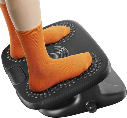 Foot Rest Under Desk with Massage, Ergonomic Stepless Adjustable