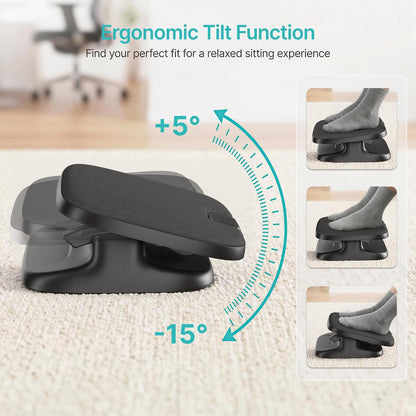 Foot Rest Under Desk with Massage, Ergonomic Stepless Adjustable