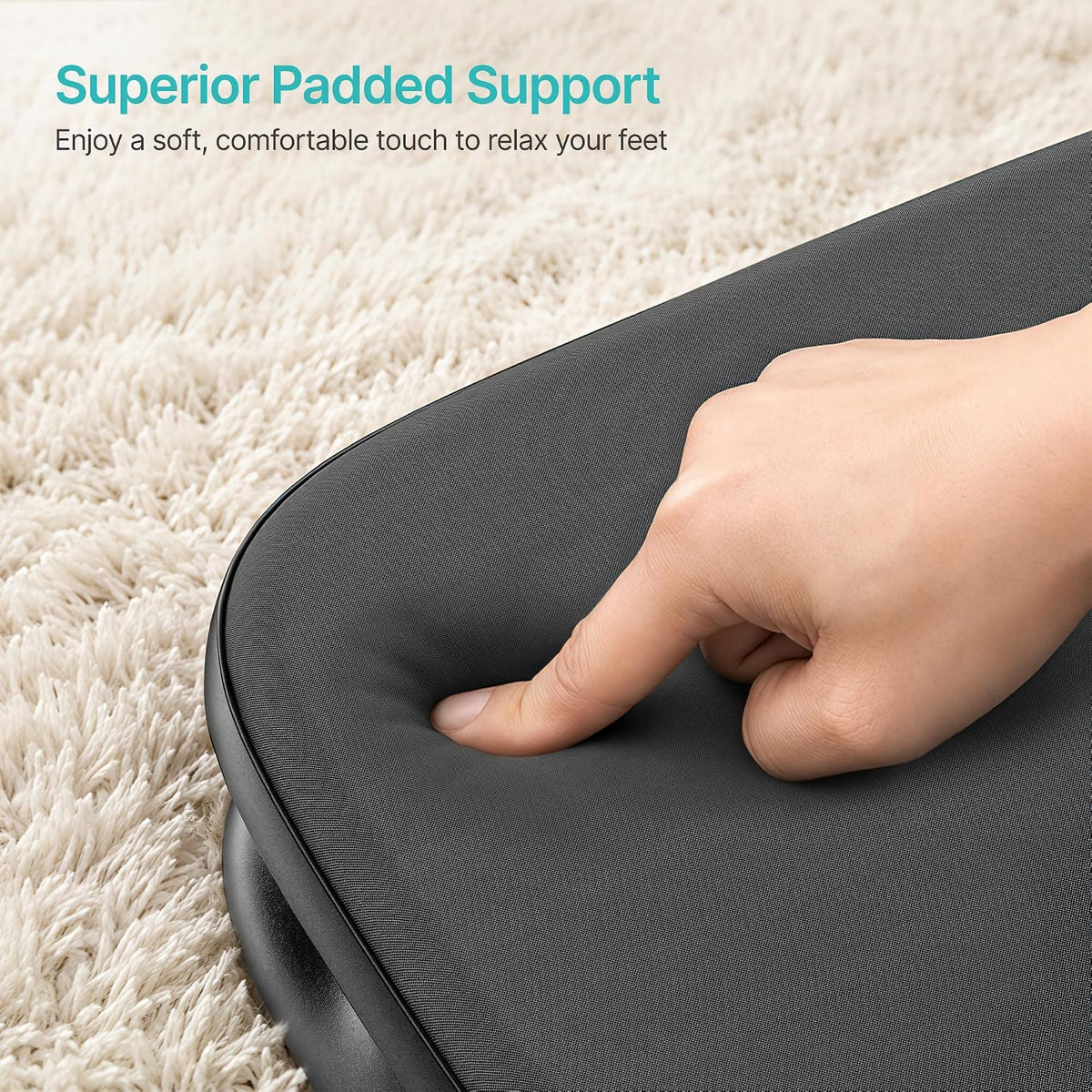 Foot Rest Under Desk with Massage, Ergonomic Stepless Adjustable