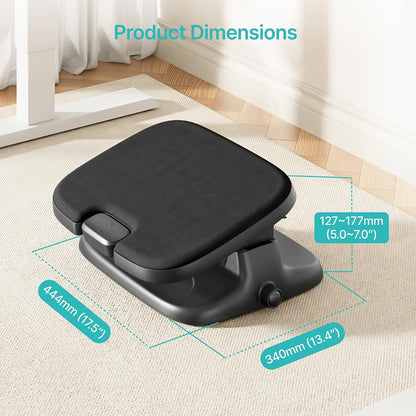 Foot Rest Under Desk with Massage, Ergonomic Stepless Adjustable