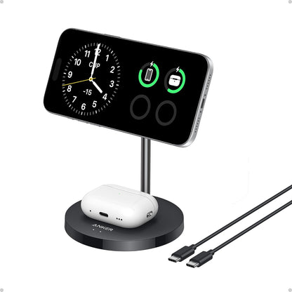 MagGo 2-in-1 MagSafe Compatible Qi2 15W Wireless Charging Stand