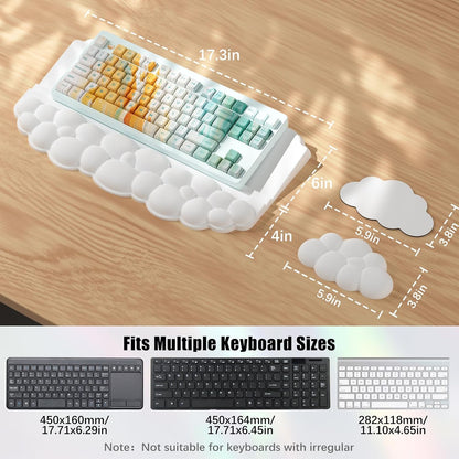 Ergonomic Wrist Rest for Keyboard and Mouse, Cloud Keyboard Stand Pad
