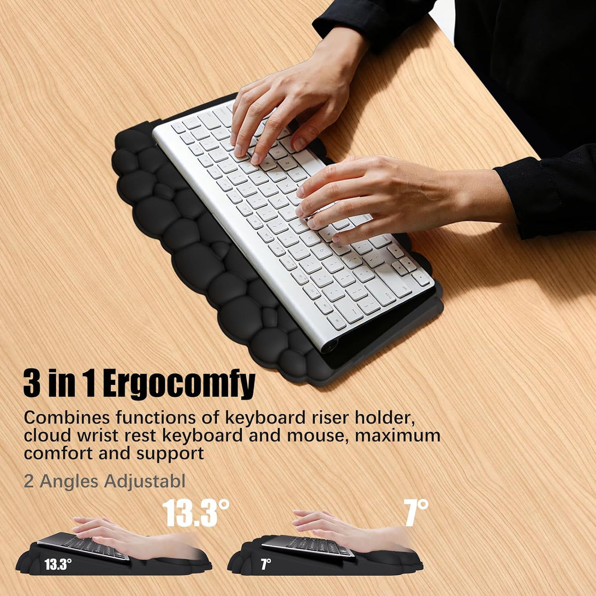 Ergonomic Wrist Rest for Keyboard and Mouse, Cloud Keyboard Stand Pad