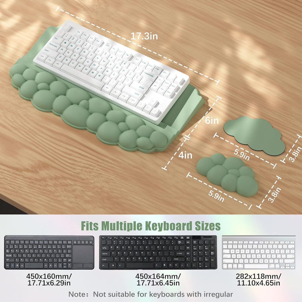 Ergonomic Wrist Rest for Keyboard and Mouse, Cloud Keyboard Stand Pad