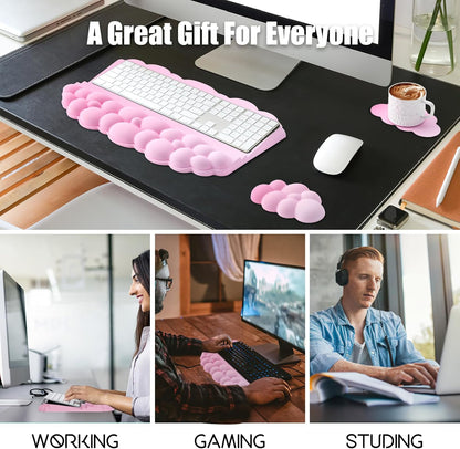 Ergonomic Wrist Rest for Keyboard and Mouse, Cloud Keyboard Stand Pad
