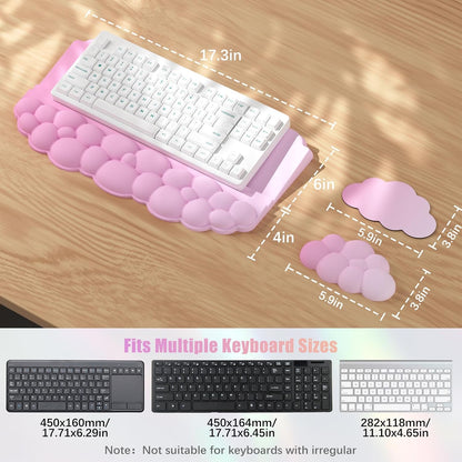 Ergonomic Wrist Rest for Keyboard and Mouse, Cloud Keyboard Stand Pad