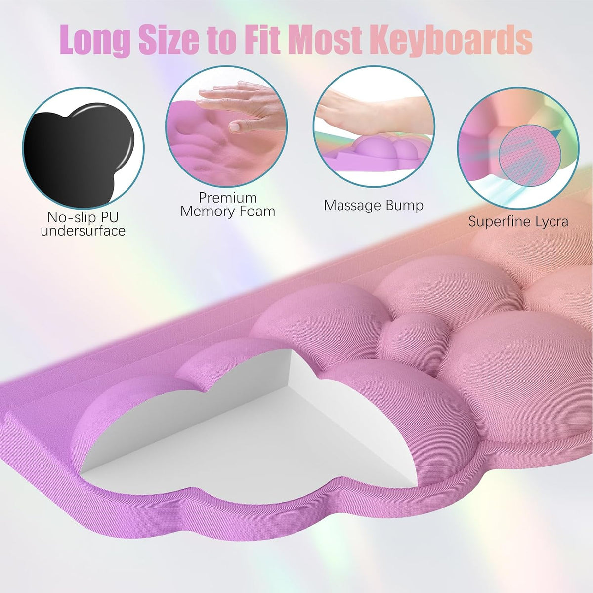 Ergonomic Wrist Rest for Keyboard and Mouse, Cloud Keyboard Stand Pad
