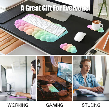 Ergonomic Wrist Rest for Keyboard and Mouse, Cloud Keyboard Stand Pad