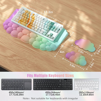 Ergonomic Wrist Rest for Keyboard and Mouse, Cloud Keyboard Stand Pad