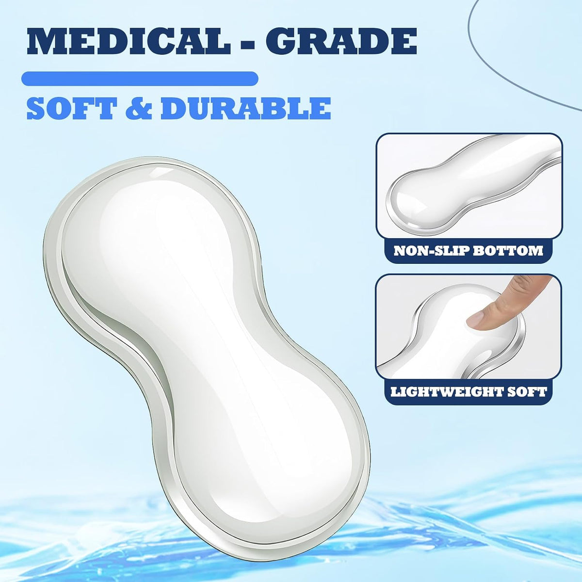 Silicone Gel Keyboard and Mouse Wrist Rest Set, Ergonomic Cool Non-Slip Pad for Typing Pain Relief, Comfort Support for Office Home Computer Laptop, White