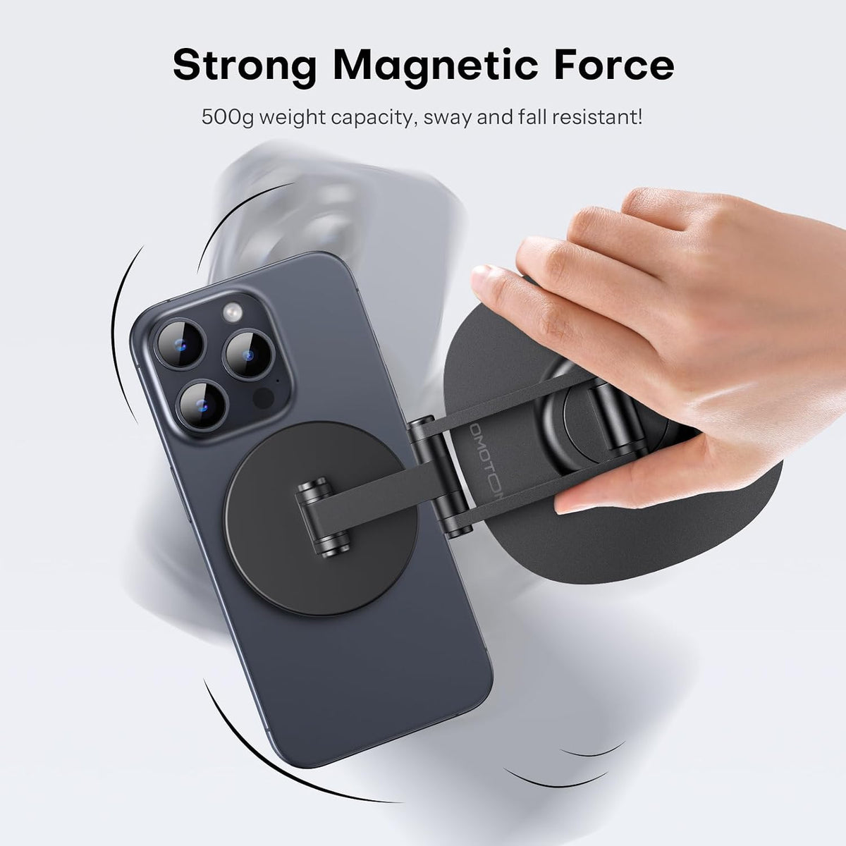 MS04 [360° Rotating] Adjustable Magnetic Phone Stand for Desk, Black