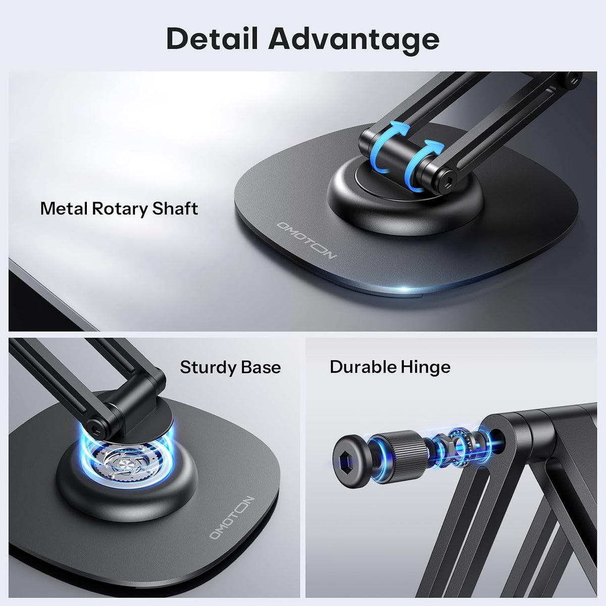 MS04 [360° Rotating] Adjustable Magnetic Phone Stand for Desk, Black