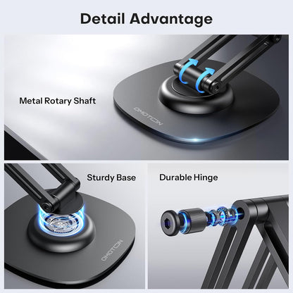 MS04 [360° Rotating] Adjustable Magnetic Phone Stand for Desk, Black