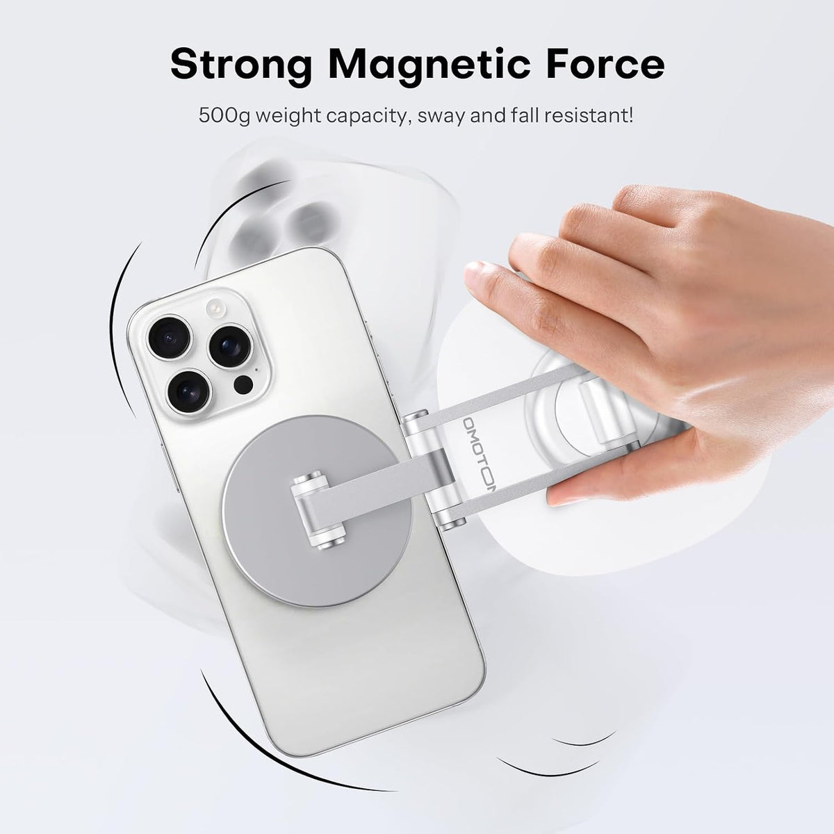 MS04 [360° Rotating] Adjustable Magnetic Phone Stand for Desk, Black