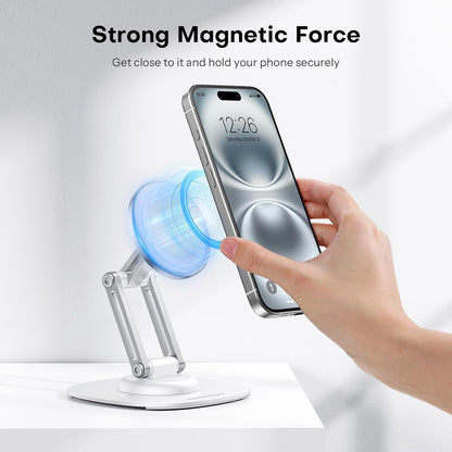 MS04 [360° Rotating] Adjustable Magnetic Phone Stand for Desk, Black