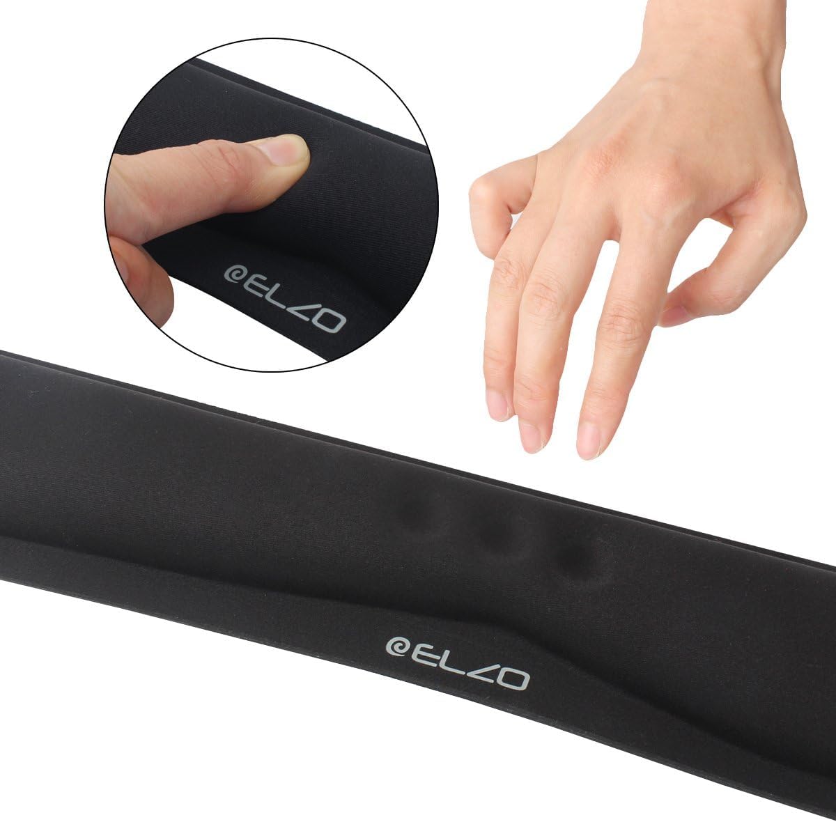 Keyboard Wrist Rest Pad Support with 65D High-Density Thicken Memory Foam Padding, Ergonomic Design Computer Rest Pad Desk Wrist Mat, Non-Slip Rubber Base Office Laptop