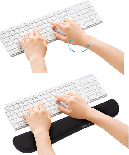 Keyboard Wrist Rest Pad Support with 65D High-Density Thicken Memory Foam Padding, Ergonomic Design Computer Rest Pad Desk Wrist Mat, Non-Slip Rubber Base Office Laptop