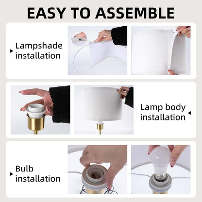 Adjustable Desk Lamp with Dual USB-C/A & AC Outlet 340° Swivel Lamp Head