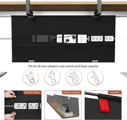 No Drill Under Desk Cable Management Tray, 36 inch Cable Management